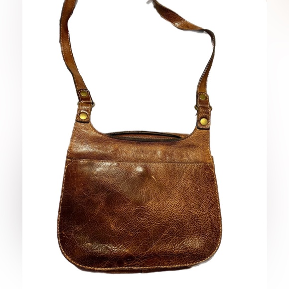 Vintage Patricia Nash Saddle Bag Flap Brown Leather Cross Body Purse Bag - Picture 7 of 7